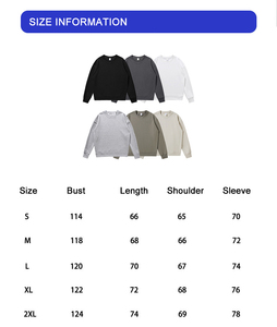 เสื้อสเวตเชิ้ตคอกลมสตรีทแวร์คุณภาพสูง ผ้าฝ้ายหนานุ่ม เฟรนช์เทอร์รี่ สกรีนโลโก้ได้ตามสั่ง เสื้อโอเวอร์ไซส์แบบเรียบ - Product Image 5