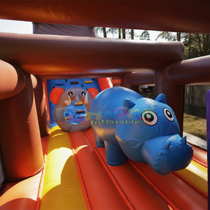 Parcours d'obstacles gonflable sur le theme de la jungle <b>inflatable</b> bounce house obstacle course for adults - Product Image 6