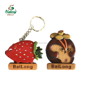 Uniquely Customized Wood Keychain Novel Fruit Shape Bag Charm Accessory with Unique Design Funny and Novelty