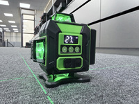 Niveau laser professionnel 4D à 16 fils et 12 lignes, faisceau vert, auto-nivelant, rotatif, avec support trépied en aluminium réglable