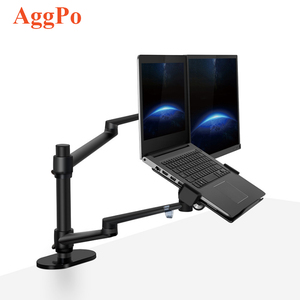 Bras de moniteur 2 en 1, supports de bureau réglables à <span class=keywords><strong>double</strong></span> bras, <span class=keywords><strong>support</strong></span>/<span class=keywords><strong>support</strong></span> de bureau à bras unique pour écrans d'ordinateur LCD de 17 à <span class=keywords><strong>32</strong></span> <span class=keywords><strong>pouces</strong></span> - Product Image 1