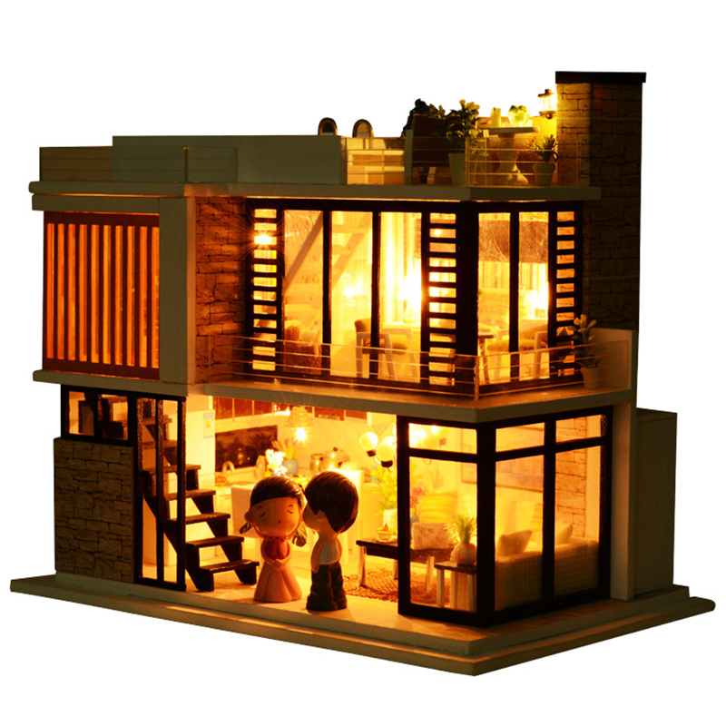 【韓国 Attends】ATTENDS HOUSE MINIATURE CASE IIECREATE DIY Miniature House LED K-036 Florence Puzzle