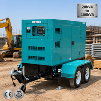 Groupe électrogène diesel mobile Cummins UK Perkins sur remorque 20kVA 30kVA 40kVA 50kVA 60kVA 70kVA 80kVA 90kVA 100kVA