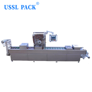 Máquina de Sellado de Bandejas con Alimentación Automática de Doble Rollo de Film DLZ-520AM para Plantas de Procesamiento de Carne, Controlada por HMI, Tipo Suspendido - Product Image 3