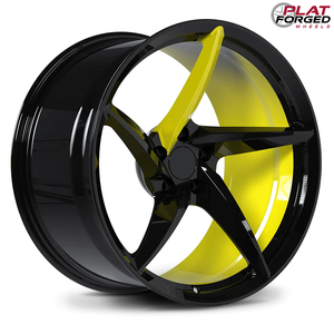 Cerchi in Lega Forgiati Monoblocco Personalizzati Nero Lucido <span class=keywords><strong>Rosso</strong></span> Spazzolato Concavi Profondi 20 21 22 Pollici per Chevrolet Corvette Camaro - Product Image 2