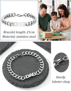 Venta al por mayor <span class=keywords><strong>de</strong></span> pulseras <span class=keywords><strong>de</strong></span> cadena <span class=keywords><strong>de</strong></span> estilo cubano para los hombres accesorios <span class=keywords><strong>de</strong></span> moda para el día del padre o el <span class=keywords><strong>cumpleaños</strong></span> del <span class=keywords><strong>hijo</strong></span> - Product Image 3