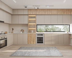 Set di mobili da <span class=keywords><strong>cucina</strong></span> <span class=keywords><strong>a</strong></span> forma di L bianco dotato di vetrine e funzioni di archiviazione intelligenti - Product Image 6