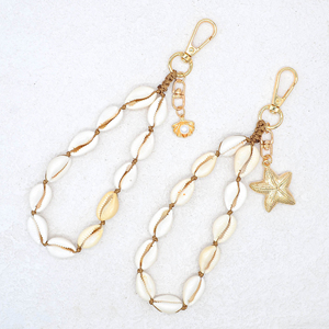 Porte-clés coquillage style bohème, chaîne de téléphone, pendentif créatif pour sac ou voiture en forme d'étoile de mer - Product Image 1
