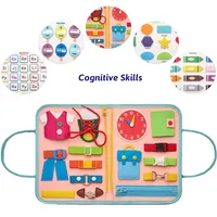 Nouveautés 2024 : Tableau d'activités sensorielles en feutrine pour tout-petits, jouets Montessori pour enfants