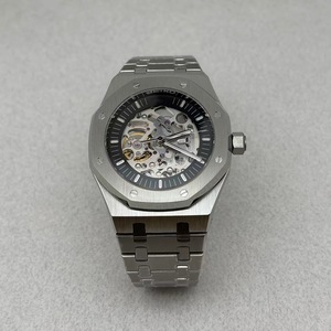 Montre automatique pour homme 41 mm, cadran squelette rayé noir, luminescence verte, compatible mouvement NH70, MOQ 1 - Product Image 1