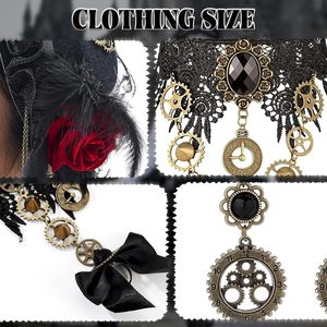 Accesorios de Disfraz Steampunk para Mujer, Sombrero Vintage, Guantes de Encaje, Collar, Joyería, Atuendo Gótico de Halloween, 27x7cm - Product Image 6
