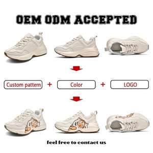 Zapatillas de deporte informales de alta calidad, elegantes, gruesas, de lujo, de cuero blanco transpirable, zapatos para caminar con cordones de diseñador Original - Product Image 2