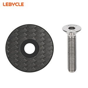 LEBYCLE Kit <span class=keywords><strong>de</strong></span> capuchons <span class=keywords><strong>de</strong></span> <span class=keywords><strong>potence</strong></span> <span class=keywords><strong>de</strong></span> vélo en <span class=keywords><strong>carbone</strong></span> avec vis en titane pour fourche <span class=keywords><strong>de</strong></span> vélo 1-1/8 pouces - Product Image 1