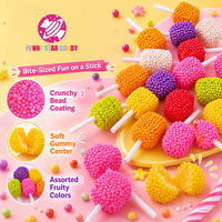 Wholesale Custom Bulk Mini Pearl Sugar Gummies Lollipop Colorful Fruit Flavored Sweet Cluster Soft Gummy Candy