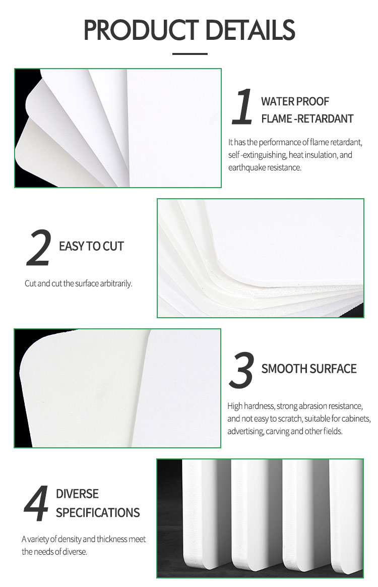 Plastic 4x8ft Interior Decorative White PVC Foam Boards Furniture Material