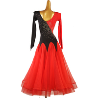 Nouveautés Robe de concours de danse latine moderne longue Robe de danse de salon avec strass pour femmes