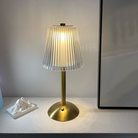 Lampe de table rétro en cristal, lampe de chevet de luxe pour chambre à coucher, lampe d'ambiance, veilleuse rechargeable pour chambre principale