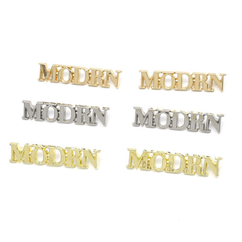 Custom Metal Letter Plate logo for Handbag with Rivet