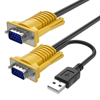 Kabel KVM VGA 2-in-1 MT-VIKI untuk USB KVM Switch VGA  1.8m 3m 5m