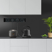 Toma de corriente de pared oculta, pista de escritorio de alimentación Universal deslizante con tomas de corriente extraíbles para enchufes de cocina y oficina
