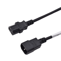 Cordon d'alimentation standard noir 1.5m certifié UL SJT 3C 18AWG avec prise C13 + connecteur C14