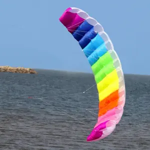 Seabeach Parachute Toys Outdoor Dual Line Stunt Parafoil Toy Power Double Line Software Rainbow Kite