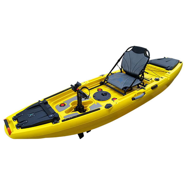 Factory wholesale canoe/kayak 1 sit ride fishing, pedal driven kayak