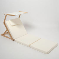 Chaise longue pliante de luxe en bois pour la plage, couleur personnalisée, avec coussin, style rétro, écologique, pour l'extérieur, pour le jardin