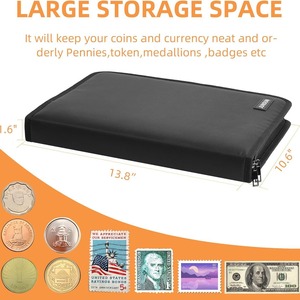 อัลบั้มสะสมเหรียญ YHX 300 เหรียญ 36 ธนบัตร 12 แผ่น แฟ้มสีดำกันไฟกันฝุ่นสำหรับเก็บธนบัตร - Product Image 5