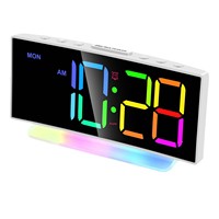 YAOQIU YQG10 LED Digitaler Wecker mit Weltzeit und Ewiger Kalenderfunktion; Modernes Minimalistisches Design für Wohnzimmer TV-Ständer Schreibtisch