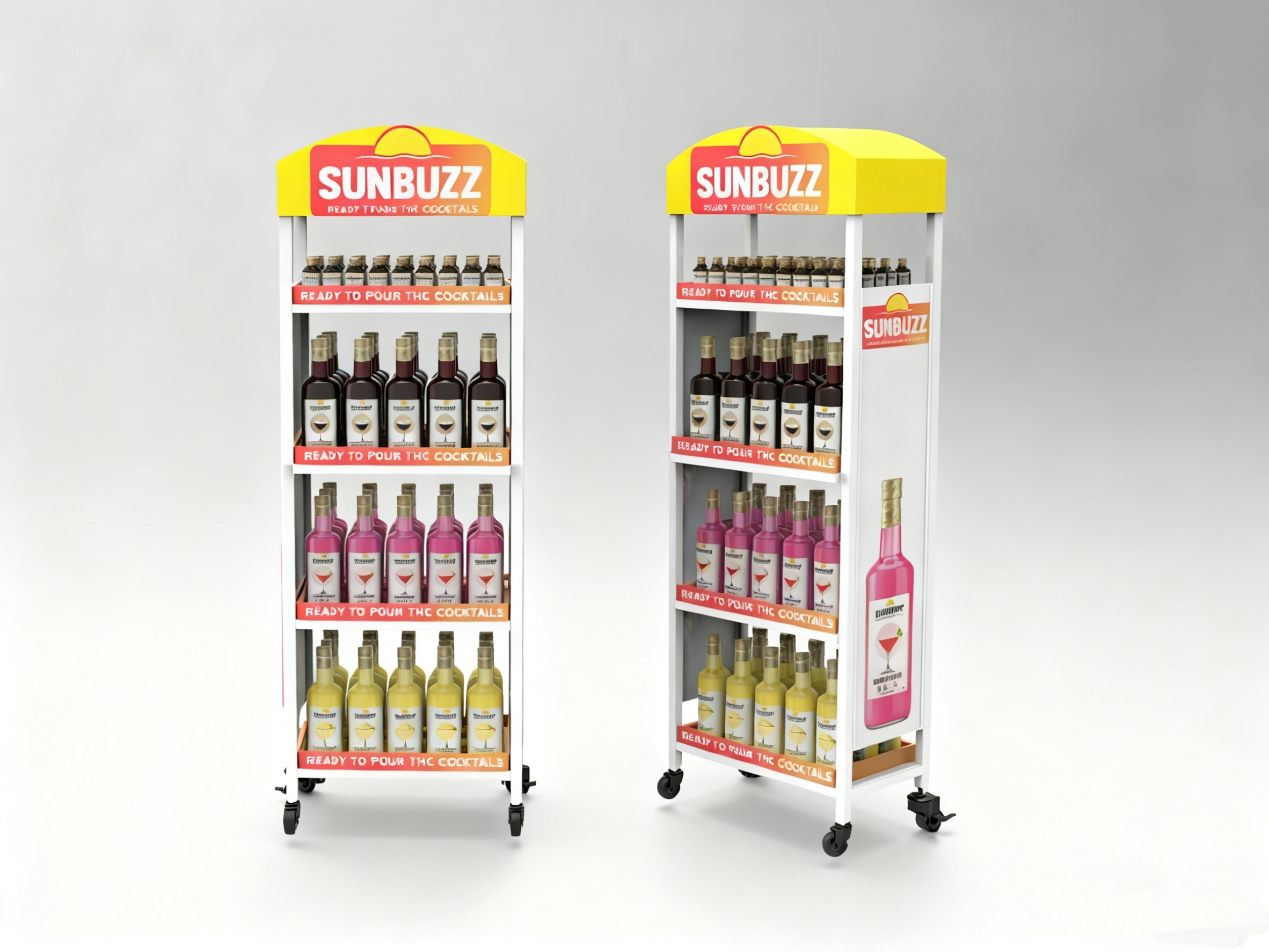 Wholesale Customized Adjustable Wine Beverage Display Rack Multi Tier Structure for Retail Stores Supermarket Floor Standing OEM — view 3