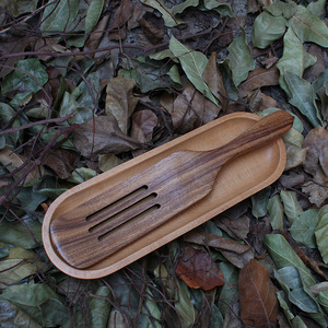 Juego de Utensilios de Cocina de Madera de Acacia Sunshine Hemu, 5 Piezas, Resistentes al Calor, Espátula, Cuchara, Colador para Ensaladas, Espátula de Madera - Product Image 5