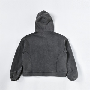 Sudadera con Capucha Unisex Personalizada con Cierre, Estilo Vintage, Lavado Ácido, Corte Cuadrado, Felpa Francesa - Product Image 2