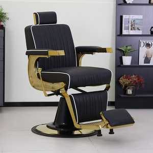 Matériel et mobilier de salon de coiffure antique, chaises de salon de coiffure, chaise de barbier en métal, chaise de barbier en cuir - Product Image 5