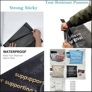 Enveloppes d'expédition en polyéthylène de taille personnalisée avec logo imprimé en couleur, sac d'expédition blanc pour vêtements - Product Image 3