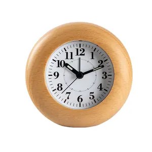 Ánh sáng ban đêm đồng hồ dạ quang tay gỗ làm đồng hồ báo thức với chức năng báo lại