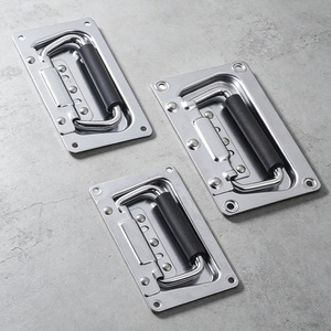 Poignée dissimulée pour couvercle, anneau de poignée pliable, accessoire pour flight case, quincaillerie industrielle, acier laminé à froid, durable, moderne, simple - Product Image 1