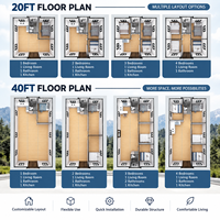 Maison modulaire préfabriquée extensible à double aile, moderne, 20 pieds/40 pieds, avec salle de bain et cuisine – Meilleures ventes