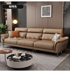 Divano Lineare per Soggiorno di Piccole Dimensioni, Moderno e Semplice, in Tessuto Tecnologico di Lusso Leggero, per Uso Domestico, Tutto in Pelle - Product Image 2