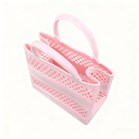 Sac de plage et de pique-nique en PVC écologique à motif losanges ajourés, réutilisable pour femme, idéal pour les voyages et le shopping en extérieur