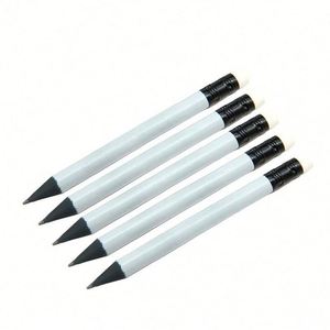 Crayons de golf ronds personnalisés avec logo imprimé, mine HB, en bois noir mat, avec gomme, en vrac, mini - Product Image 4