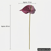 Fleur artificielle d'Anthurium en PVC souple, toucher réel, pour vase, décoration de mariage, maison, bureau