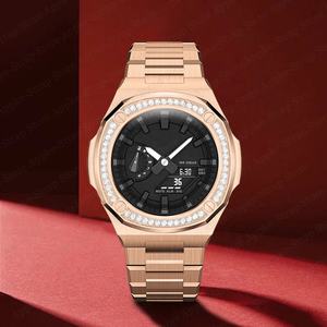 Kit de Modification de Luxe pour <span class=keywords><strong>Casioak</strong></span> GA2100 Boîtier Nautilus avec Bracelet Métallique pour GA-2100/2110 Kit de Réaménagement avec Outil pour Montre G-Shock - Product Image 3