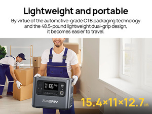 Sistemas de Almacenamiento de Energía de Onda Sinusoidal Pura de 2400W con Batería de Iones de Litio y Función de Aplicación, Modelo AF-P210, Precio Mayorista Personalizado - Product Image 2