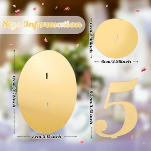 Numéros de table en acrylique doré BOSN, supports élégants pour réceptions de <span class=keywords><strong>mariage</strong></span>, base miroir pour événements et <span class=keywords><strong>traiteur</strong></span> - Product Image 6