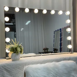 Tabletop Big Makeup Large Hollywood Styles LED Lighted Vanity Mirror for Makeup Desk