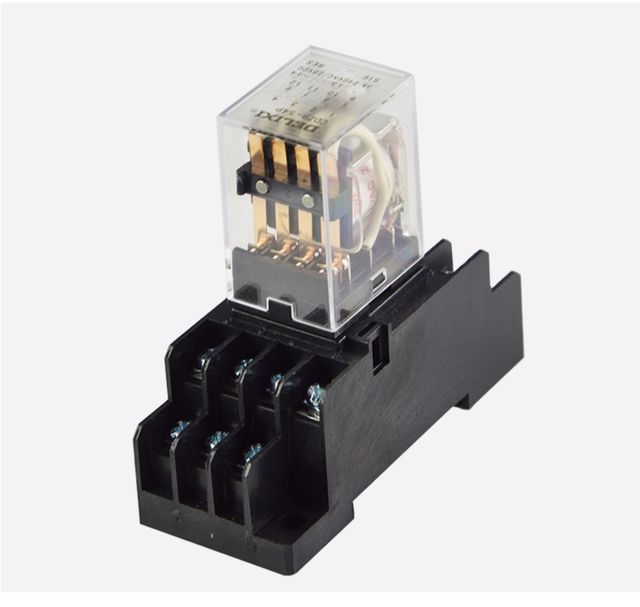 DELIXI CDZ9 Series Big Current High Performance AC/DC 6V 12V 24V 36V 48V 110V 220V 380V 10A 8 Pins Relay with Relay Base