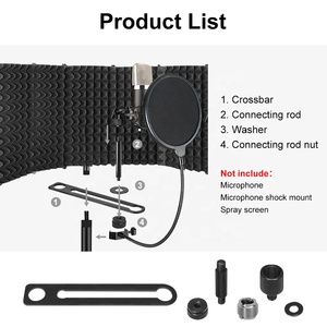 Escudo de Aislamiento Acústico para Micrófono de Estudio de Alta Calidad, <span class=keywords><strong>Filtro</strong></span> de Reflexión para Grabación - Product Image 6