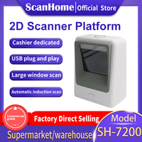 Scanner de codes à barres omnidirectionnel 1D/2D USB Desktop Auto Sense Lecteur de codes QR pour la billetterie en stock