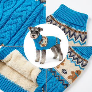 Suéter para Cães em Poliéster Ecológico com Tricô Jacquard Nórdico, Padrão de Homem de Biscoito, Forrado com Fleece para o Inverno - Product Image 2